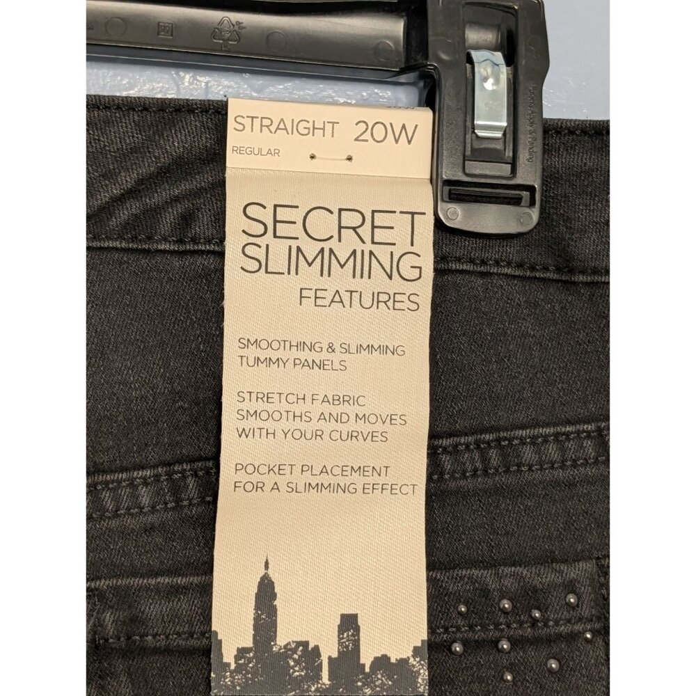 Jones New York Womens Graphite Straight Leg Jeans 20W Regular Secret Slimming Fe - Picture 8 of 14